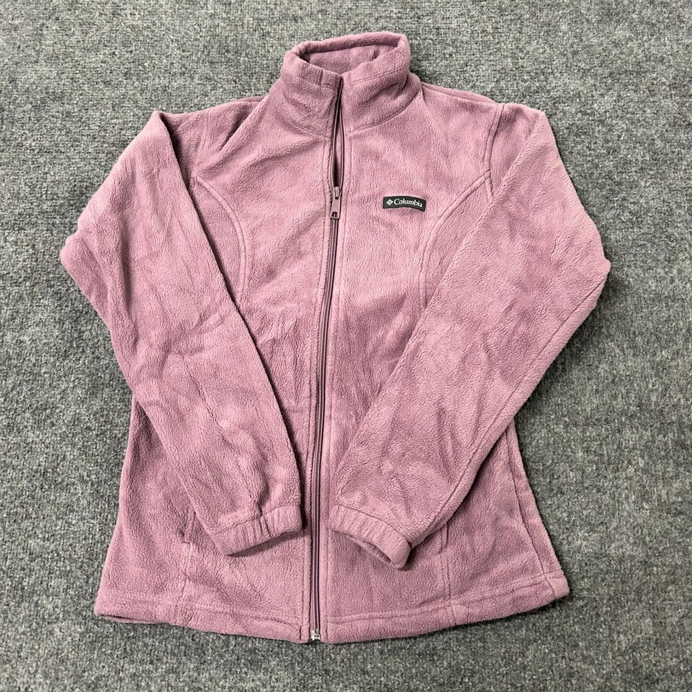 Columbia Fleece Jacket Womens Size S Purple Full Zip Soft Outdoor Layer 81122